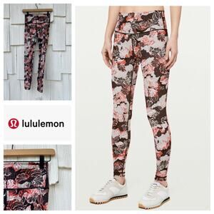 Lululemon Wunder Under High‎ Rise Leggings Floral Artisan Spring Size 4
